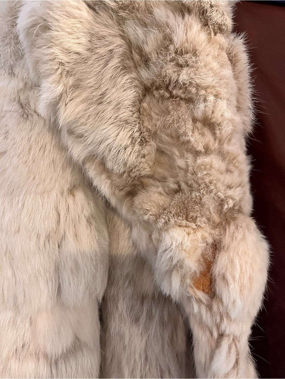 Vintage Cream Rabbit Fur Coat - Picture 3 of 7